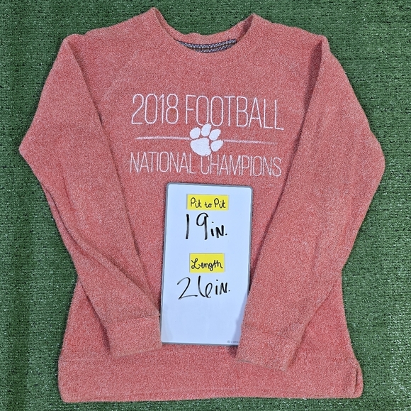 PRESSBOX | CLEMSON TIGERS TEXTURED KNIT TERRY CREW NECK PULLOVER SWEATER - Picture 16 of 16